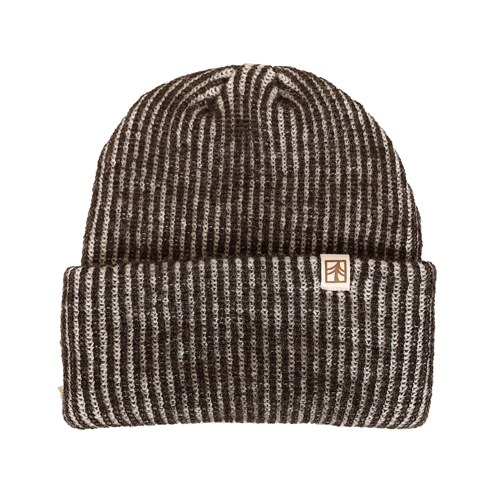 Rustek Alpaca Stripe Beanie | Black/Natural