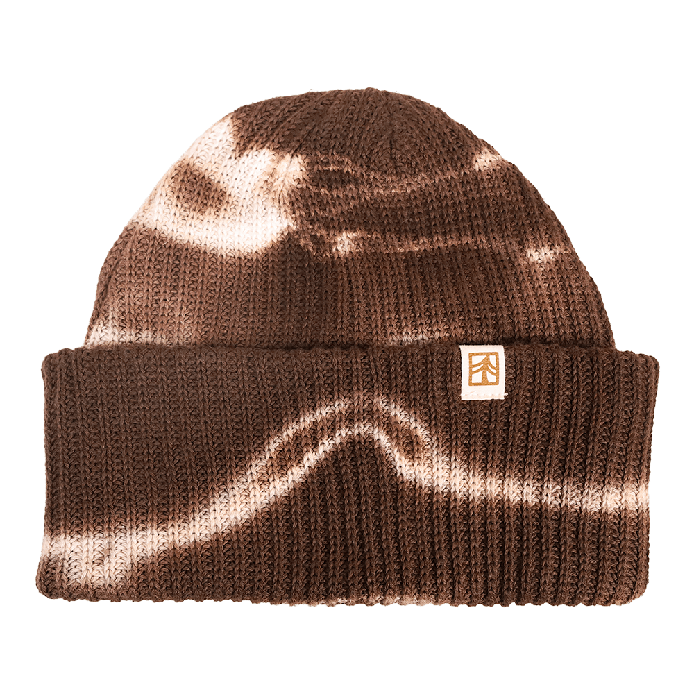 Rustek 100% Organic Cotton Beanie | Coffee/Cream Tie Dye