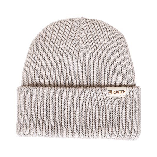 Double Rib 100% Merino Wool Beanie | Fog