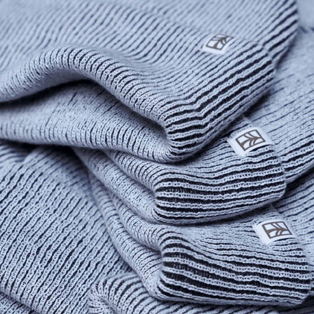 Rustek 100% Merino Wool Watch Cap | Cream/Brown Stripe