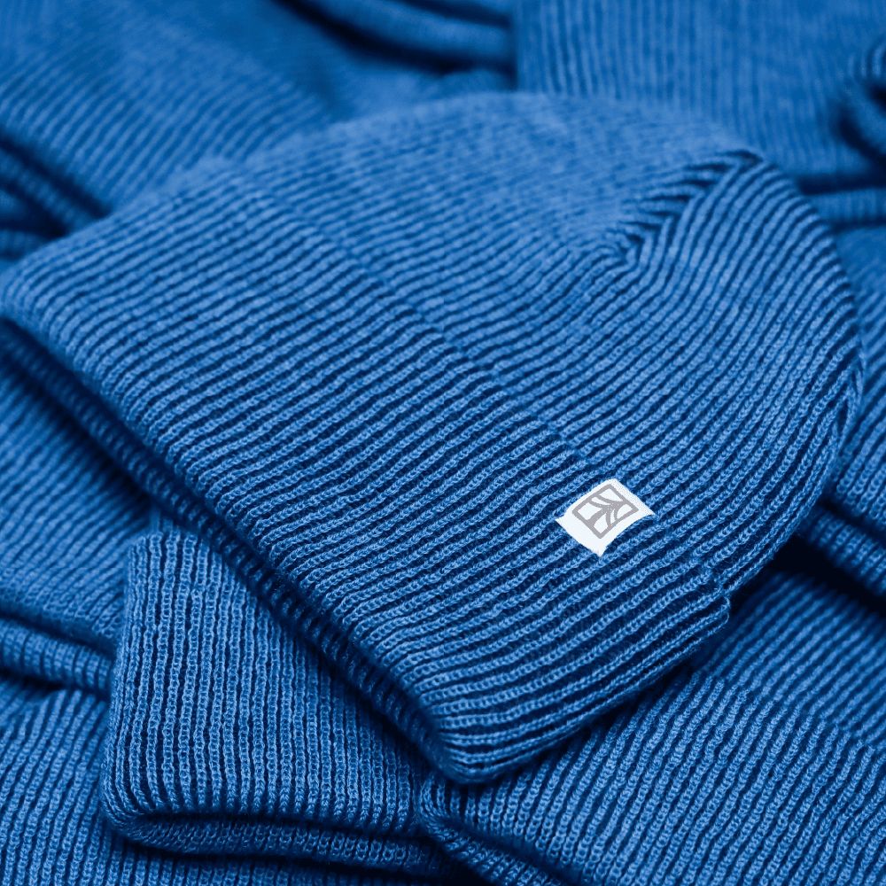 Rustek 100% Merino Wool Watch Cap | Ocean/Navy Stripe