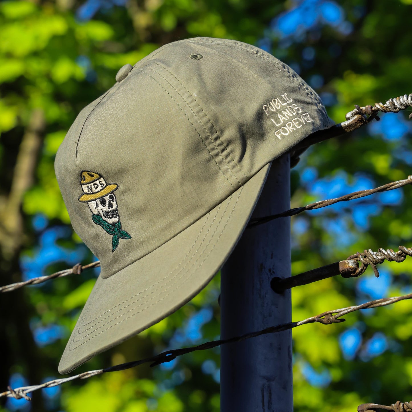 "Public Lands Forever" DryTek Waxed Ripstop Strapback | Green
