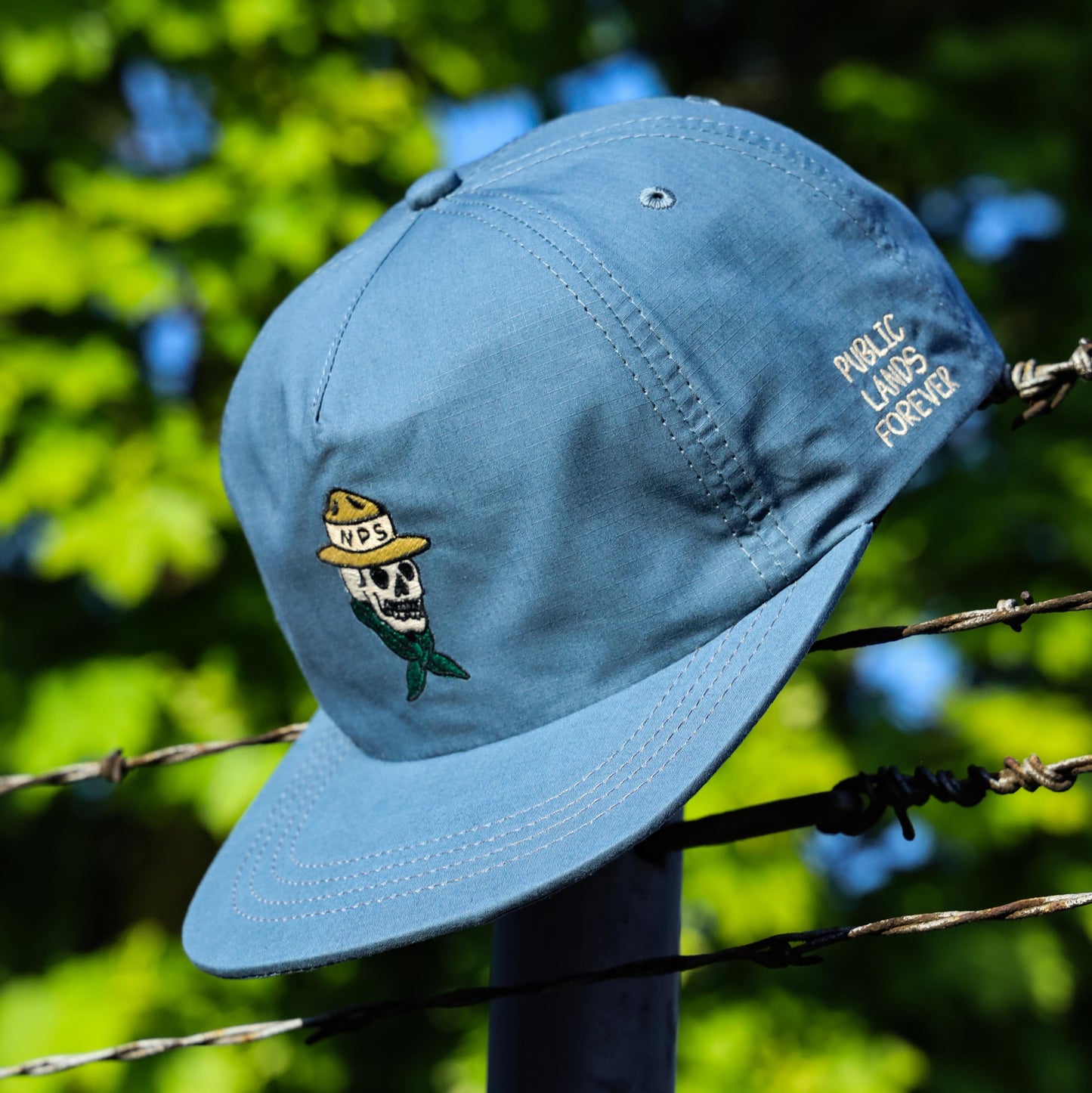 "Public Lands Forever" DryTek Waxed Ripstop Strapback | Blue
