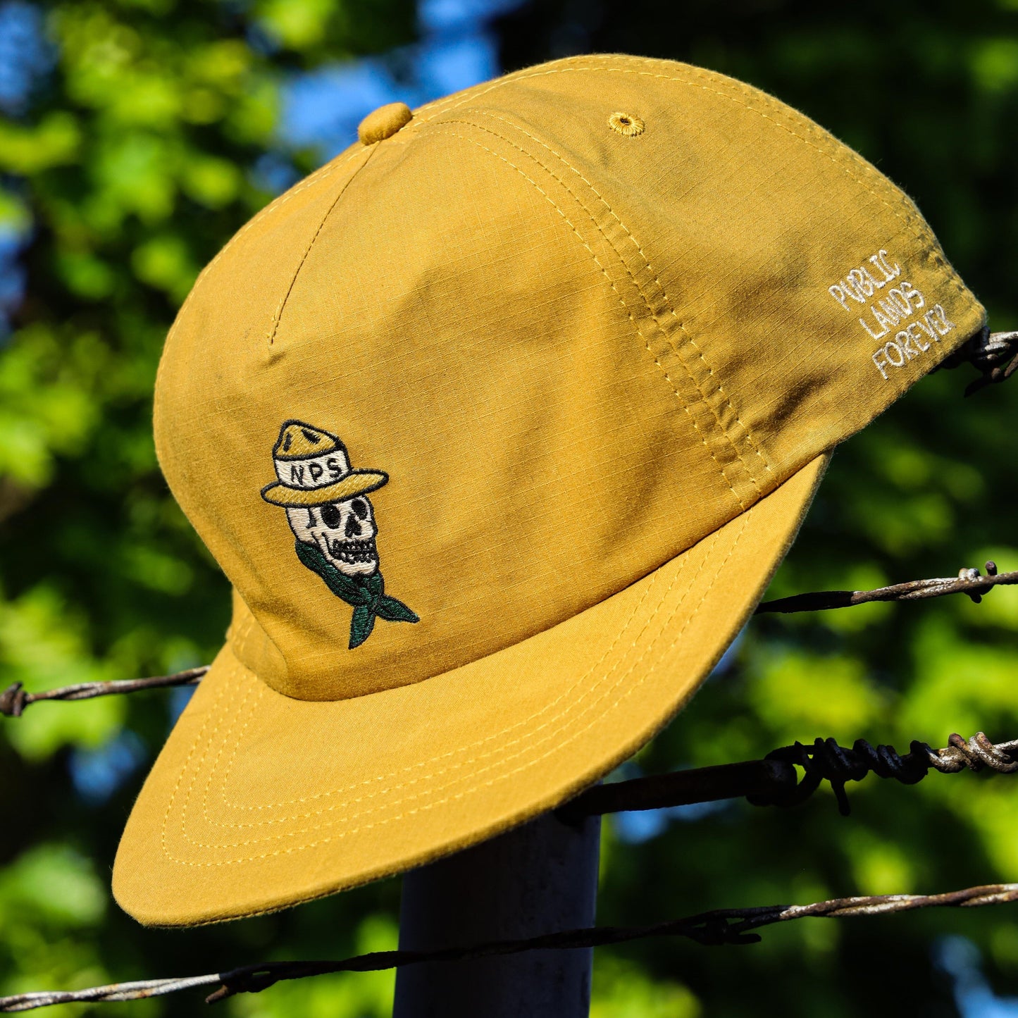 "Public Lands Forever" DryTek Waxed Ripstop Strapback | Mustard