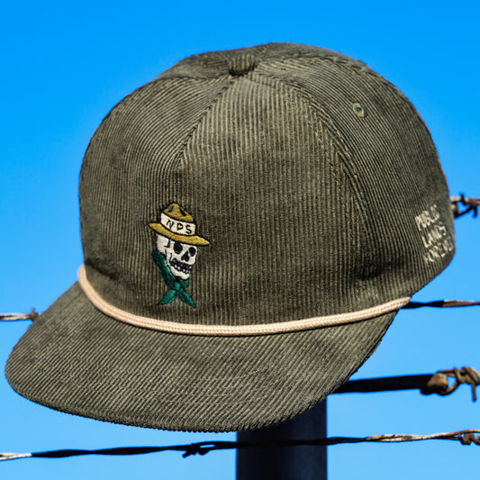 "Public Lands Forever" Hemp Corduroy Strapback | Green