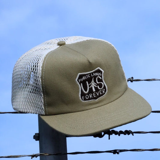 Public Lands Forever Trucker| Khaki