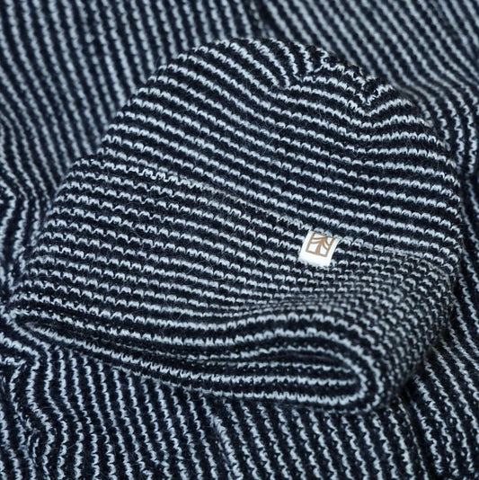 Rustek Alpaca Waffle Stripe Beanie | Black