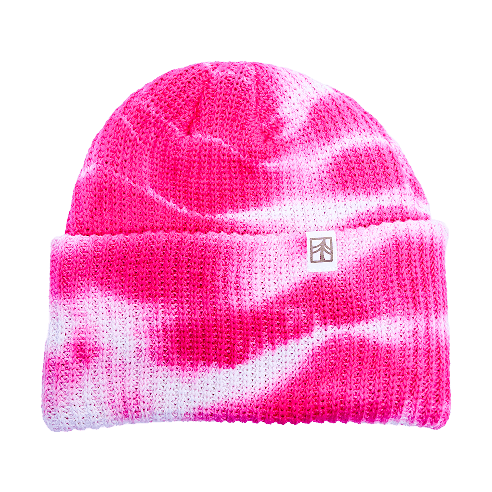 Rustek 100% Organic Cotton Beanie | Pink Tie Dye