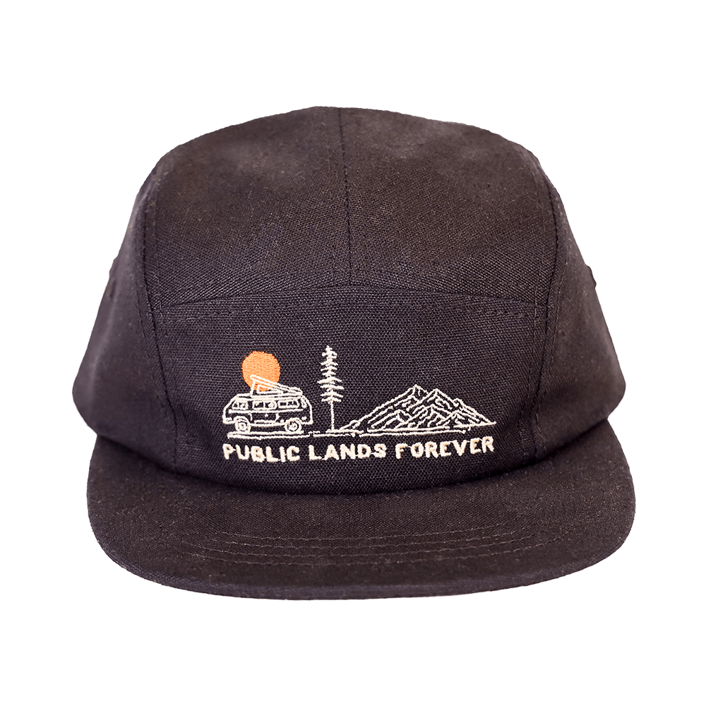 Public Lands Forever Hemp Camp Cap | Black