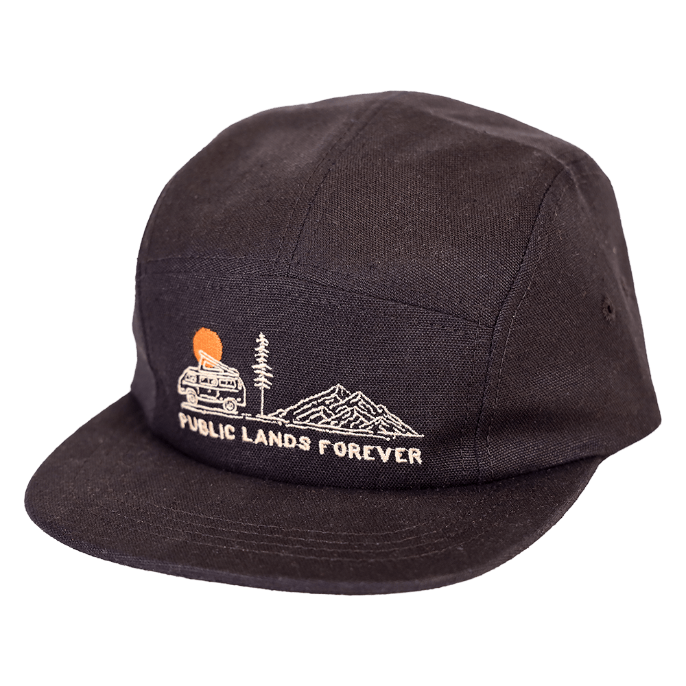Public Lands Forever Hemp Camp Cap | Black