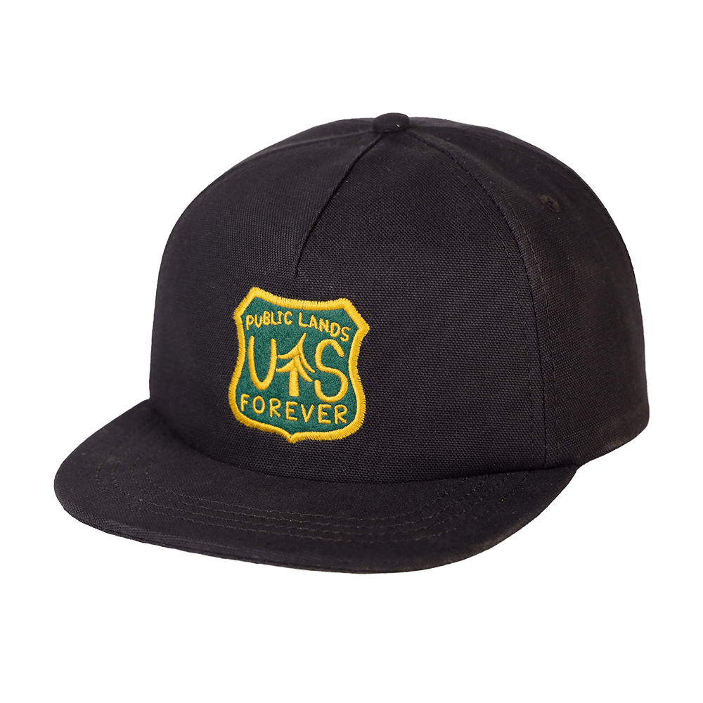 Public Lands Forever 100% Organic Cotton Strapback | Black