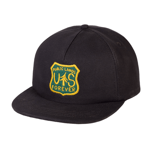 Public Lands Forever 100% Organic Cotton Strapback | Black