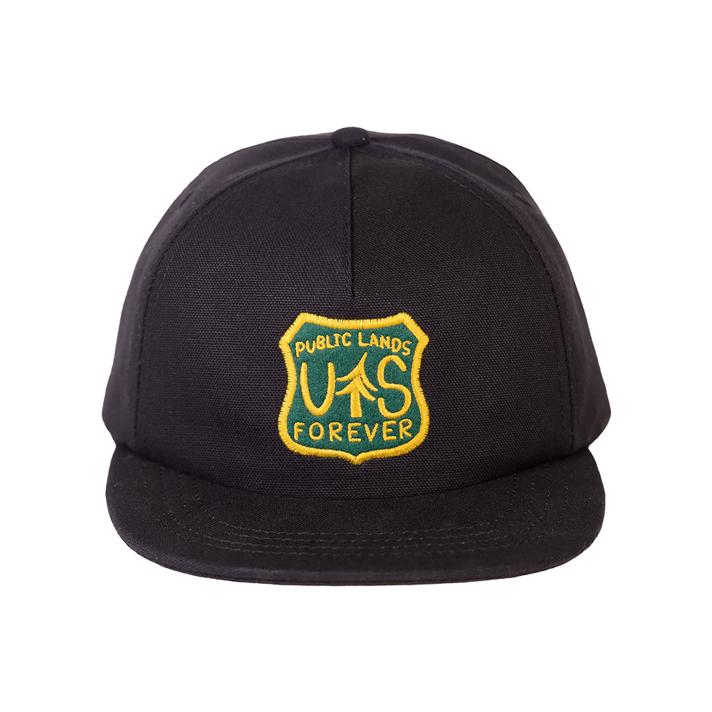 Public Lands Forever 100% Organic Cotton Strapback | Black