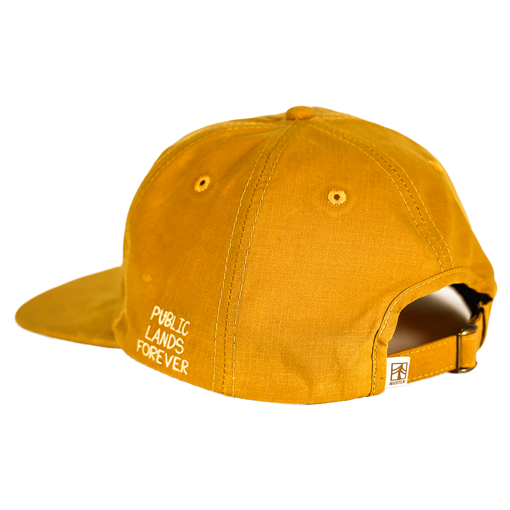 "Public Lands Forever" DryTek Waxed Ripstop Strapback | Mustard