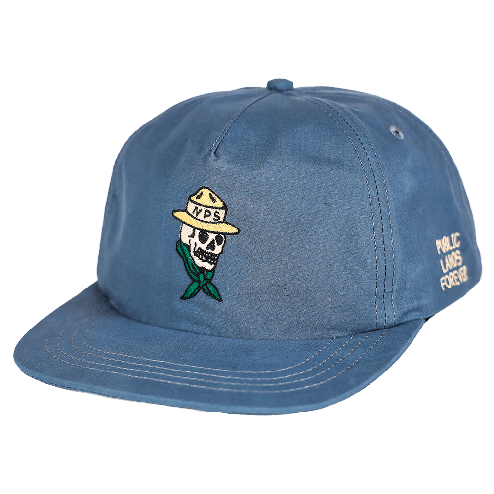 "Public Lands Forever" DryTek Waxed Ripstop Strapback | Blue