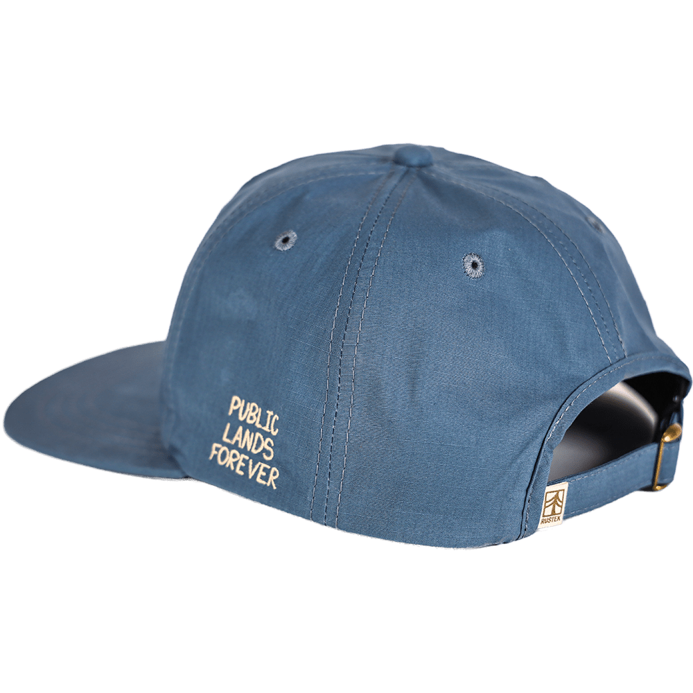 "Public Lands Forever" DryTek Waxed Ripstop Strapback | Blue