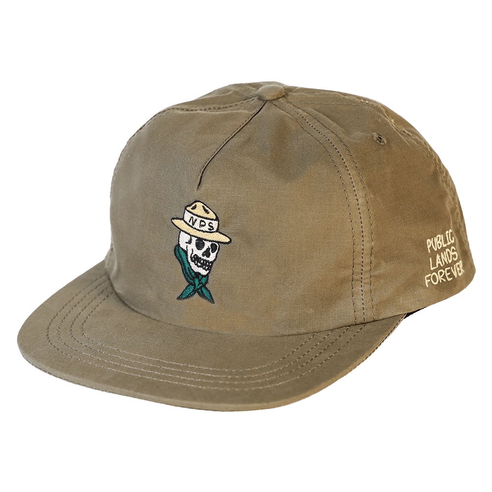 "Public Lands Forever" DryTek Waxed Ripstop Strapback | Green