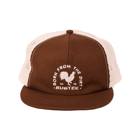 Rustek Farms 100% Organic Cotton Trucker Cap | Brown