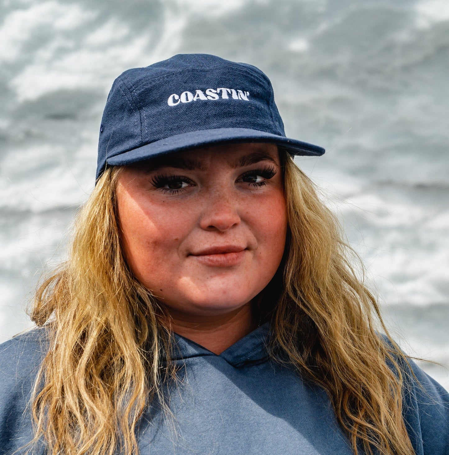Coastin Brushed Cotton Camp Cap | Blue