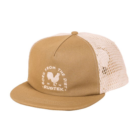 Rustek Farms 100% Organic Cotton Trucker Cap | Tan