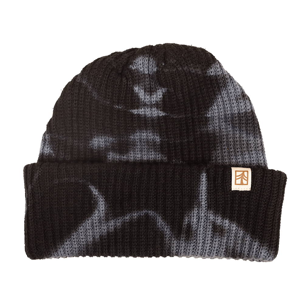 Rustek 100% Organic Cotton Beanie | Charcoal Tie Dye *** PRE-SALE SHIPS 12/11/25 ***