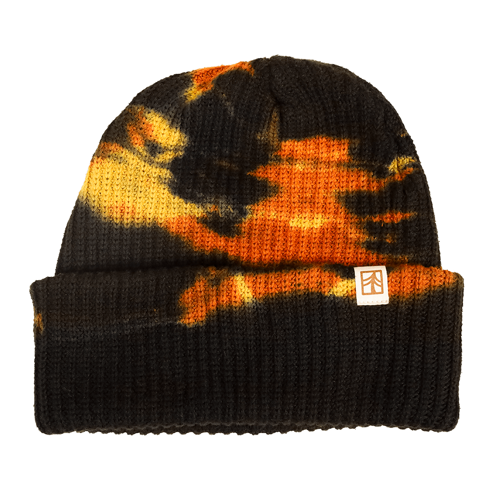 Rustek 100% Organic Cotton Beanie | Fire Tie Dye *** PRE-SALE SHIPS 12/11/25 ***