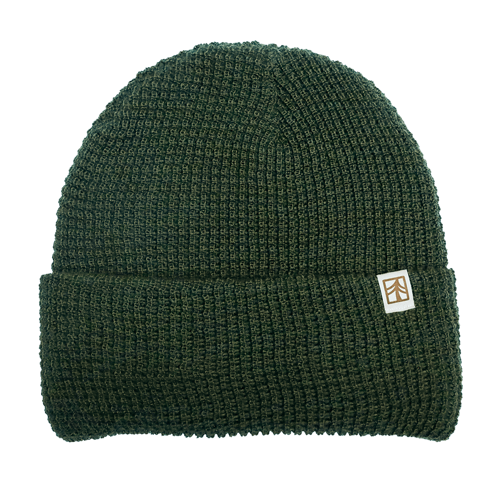 Rustek 100% Merino Wool Waffle Beanie | Green