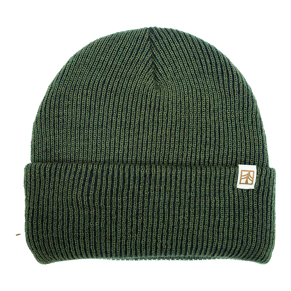 Rustek 100% Merino Wool Watch Cap | Green/Black Stripe