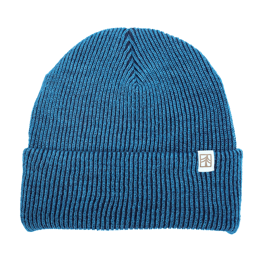 Rustek 100% Merino Wool Watch Cap | Ocean/Navy Stripe