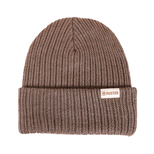 Double Rib 100% Merino Wool Beanie | Mocha