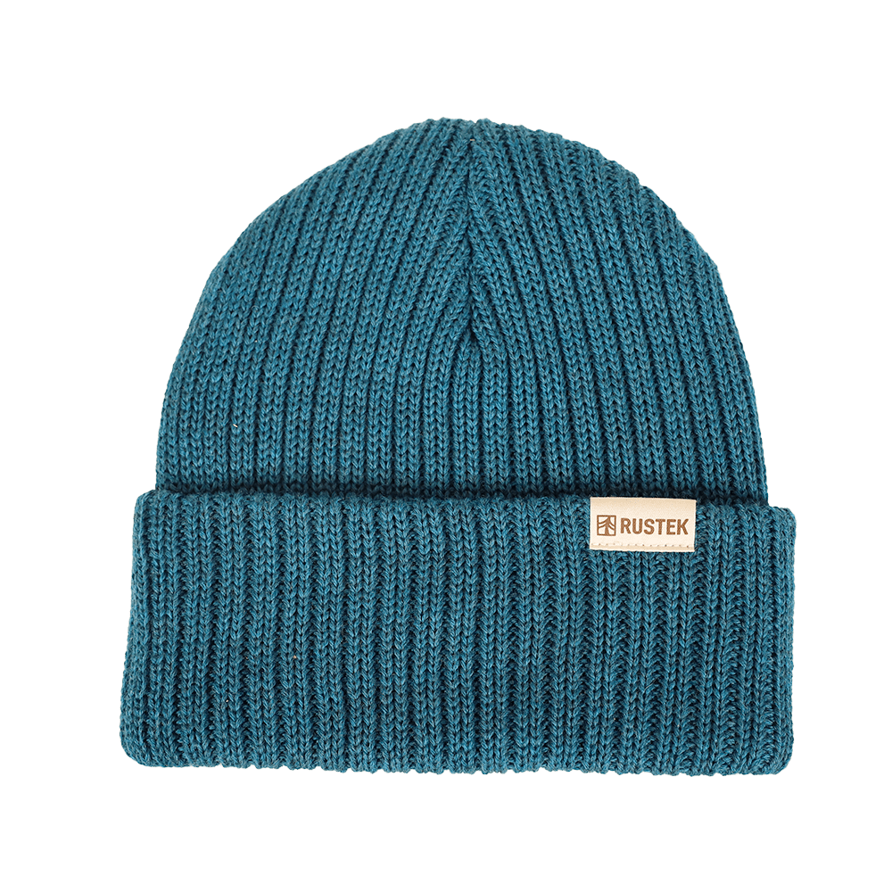 Double Rib 100% Merino Wool Beanie | Ocean Blue
