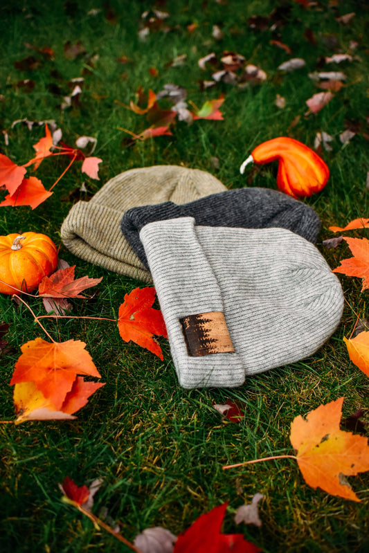 Treeline 100% Merino Wool + Cork Beanie | Charcoal