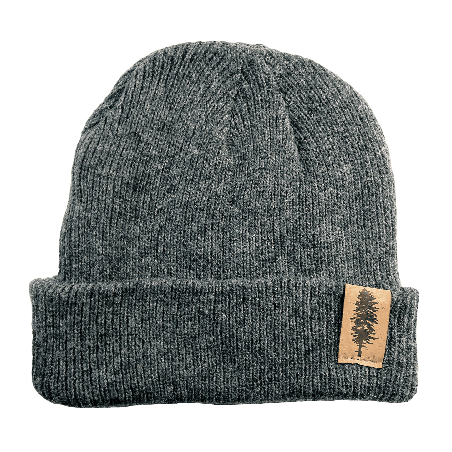 Doug Fir 100% Merino Wool + Cork Beanie | Charcoal