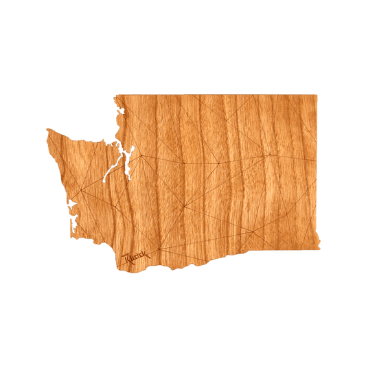 Geo Washington Wood Sticker - Rustek