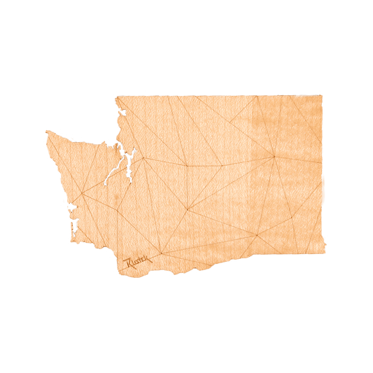 Geo Washington Wood Sticker - Rustek