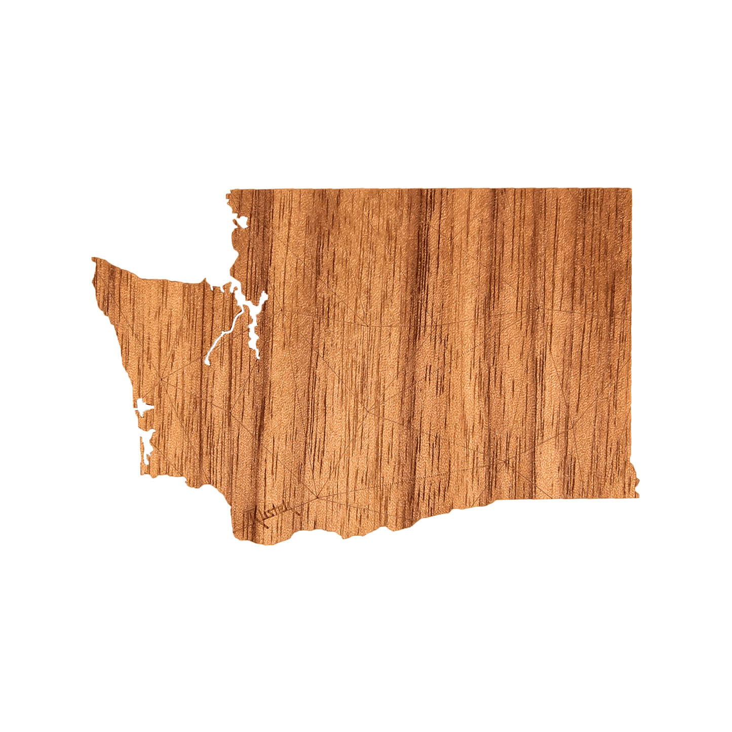 Geo Washington Wood Sticker - Rustek