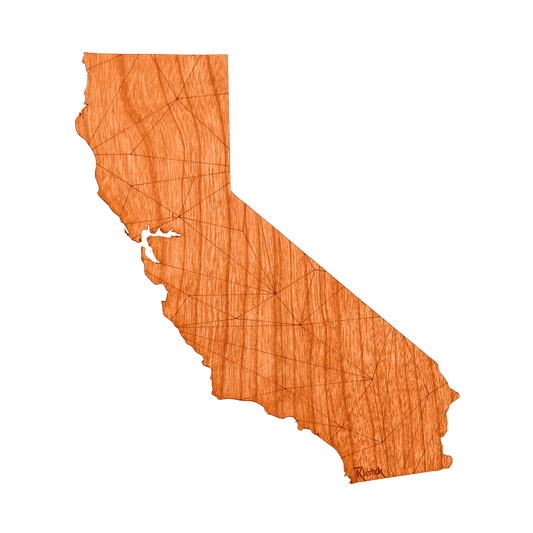 Geo California Wood Sticker - Rustek