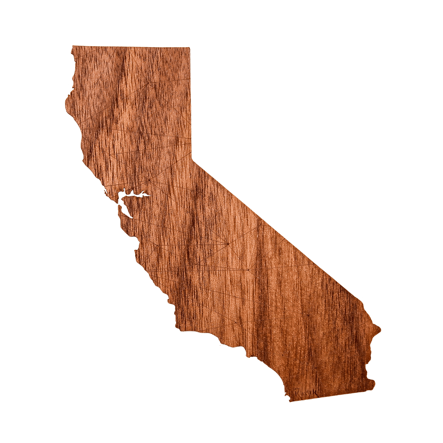 Geo California Wood Sticker - Rustek