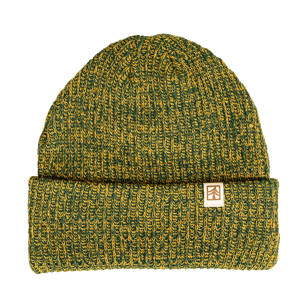 Rustek 100% Organic Cotton Beanie | Marigold/Green