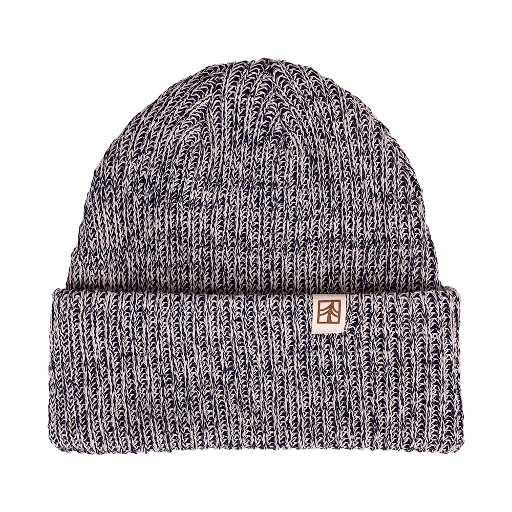 Rustek 100% Organic Cotton Beanie | Navy/Natural