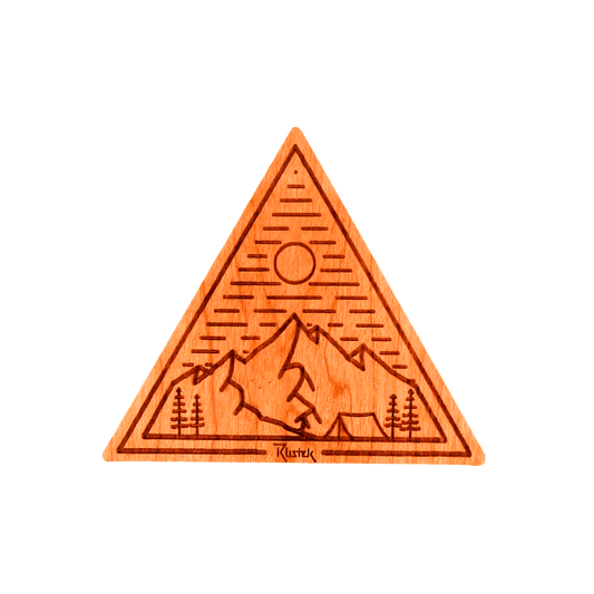 Base Camp Triangle Wood Sticker - Rustek