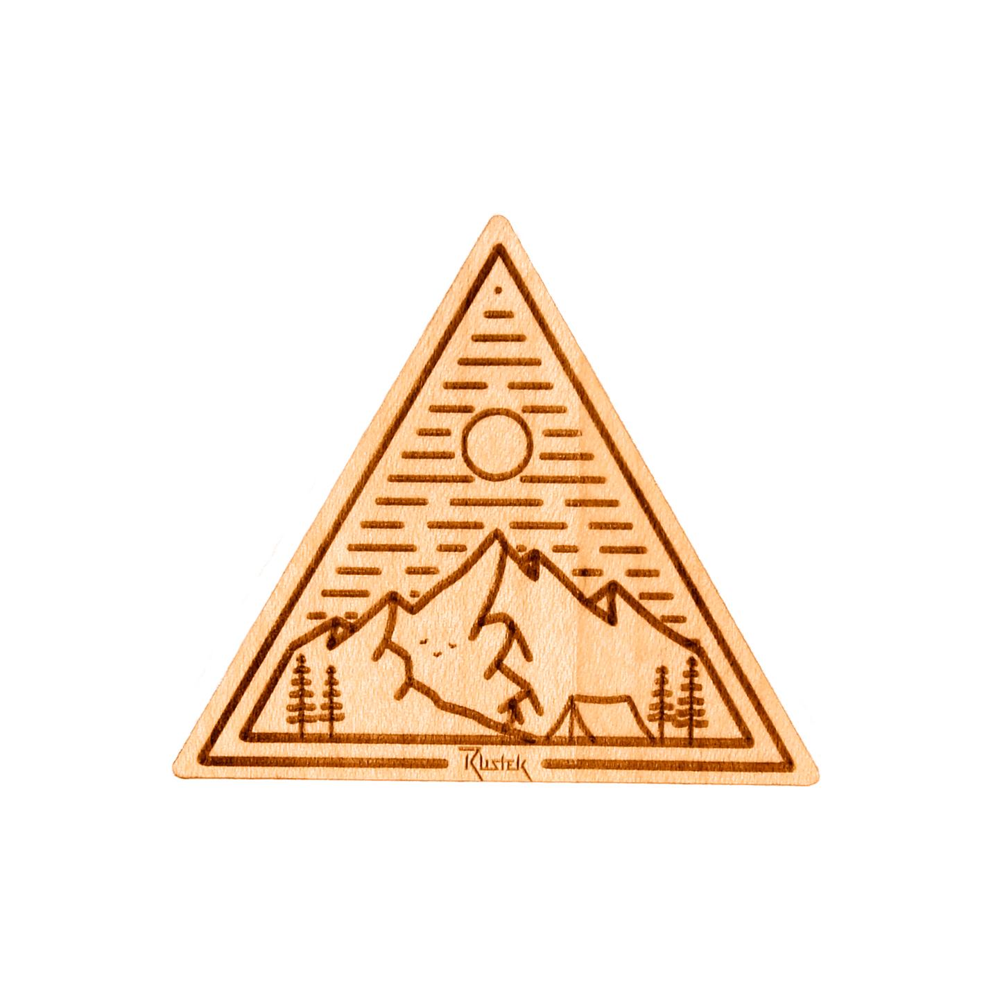 Base Camp Triangle Wood Sticker - Rustek
