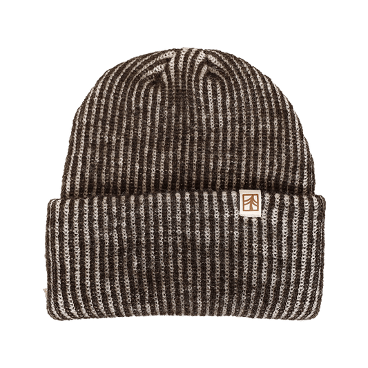 Rustek Alpaca Stripe Beanie | Black/Natural