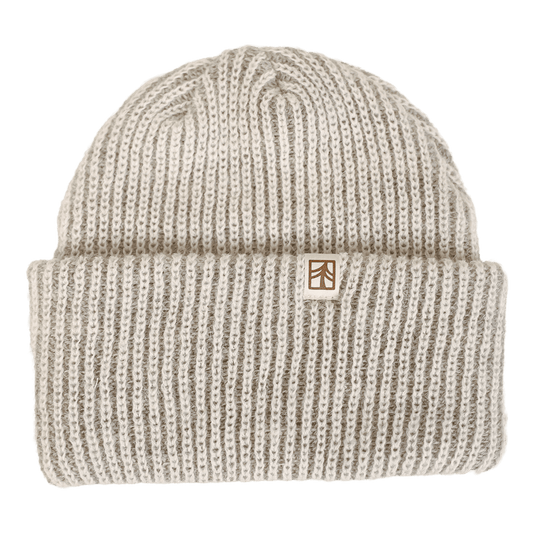 Rustek Alpaca Stripe Beanie | Cream/Grey