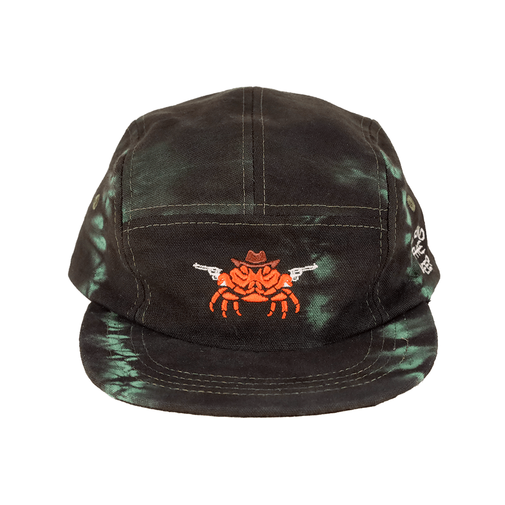 Crabby Defend the Deep Shibori Camp Cap | Green/Black