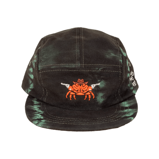 Crabby Defend the Deep Shibori Camp Cap | Green/Black