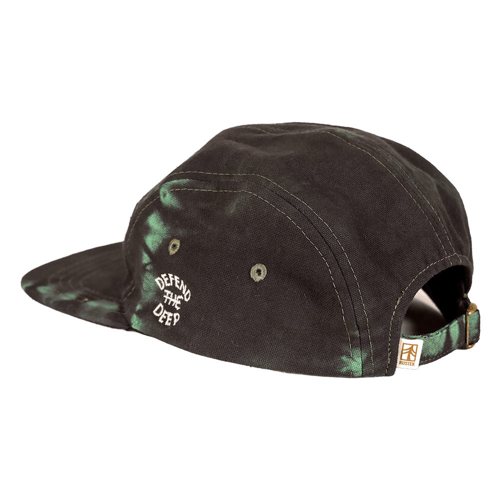 Crabby Defend the Deep Shibori Camp Cap | Green/Black