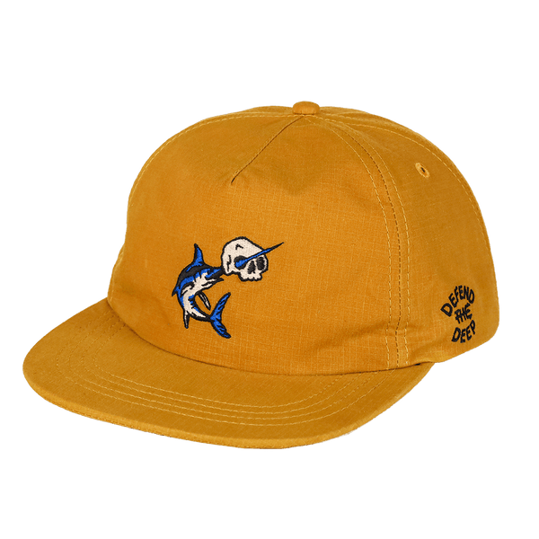 Defend the Deep Swordfish DryTek Waxed Ripstop Strapback | Mustard