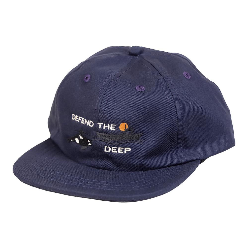 Defend The Deep Orca 100% Organic Cotton Dad Hat | Navy