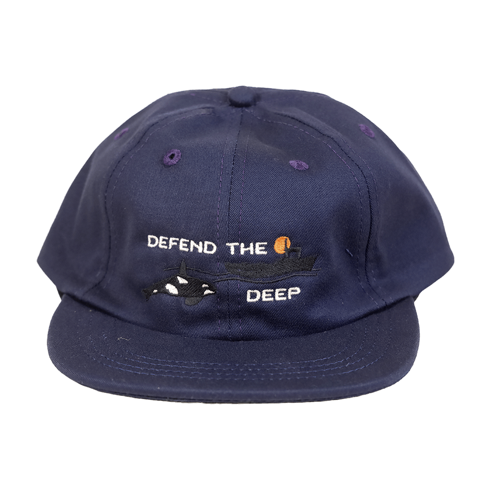 Defend The Deep Orca 100% Organic Cotton Dad Hat | Navy